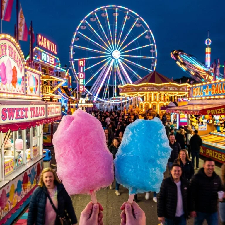 pink and blue cotton candy